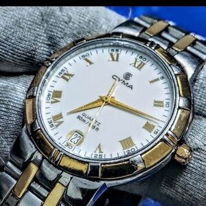 Cyma Vintage Le Locle Quartz Swiss Made Mens Luxury Watch